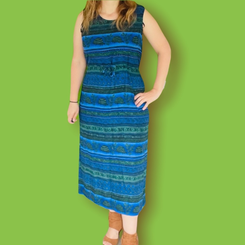 Vintage 90s style turtle summer dress 16P